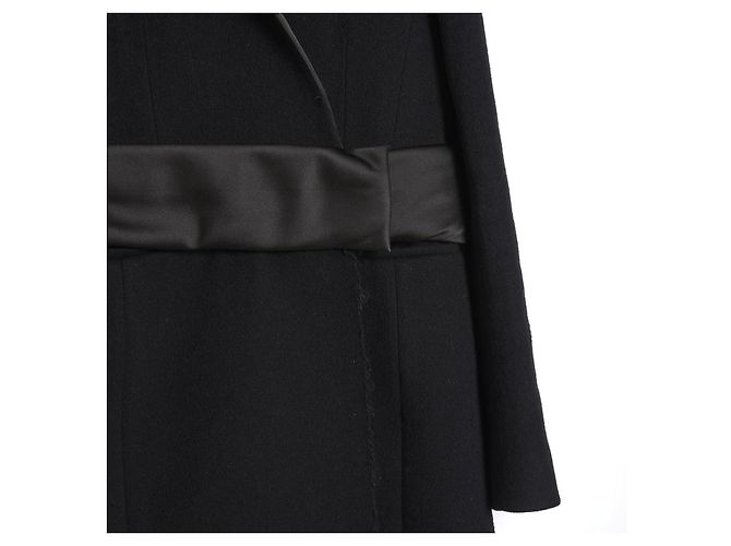 Céline por Phoebe Philo PF14 Abrigo FR38 Abrigo de Kimono de Lana Negra US8 Celine Negro - vista 2