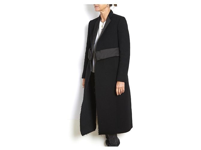 Céline por Phoebe Philo PF14 Abrigo FR38 Abrigo de Kimono de Lana Negra US8 Celine Negro - vista 6