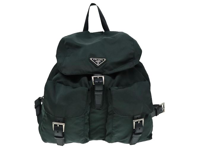 PRADA Rucksack Nylon Khaki Silber Authentisch 90473 - Ansicht 2