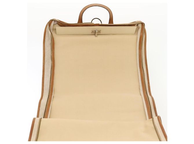 Hermès HERMES Garment Cover Canvas Leather Beige Auth bs17258 - view 21