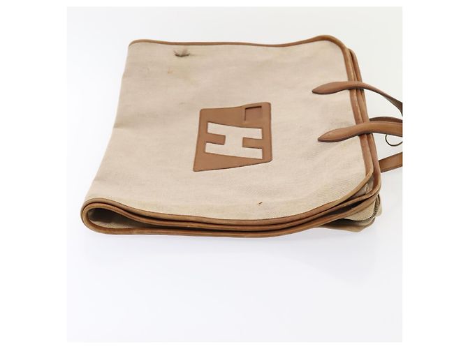 Hermès HERMES Garment Cover Canvas Leather Beige Auth bs17258 - view 4