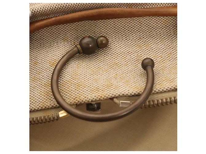 Hermès HERMES Garment Cover Canvas Leather Beige Auth bs17258 - view 9