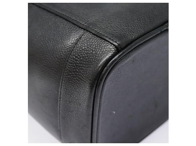 Vanity Pochette da trucco CHANEL COCO Mark in pelle di vitello nera con CC dorato Auth yk14976 Nero D'oro - vista 12