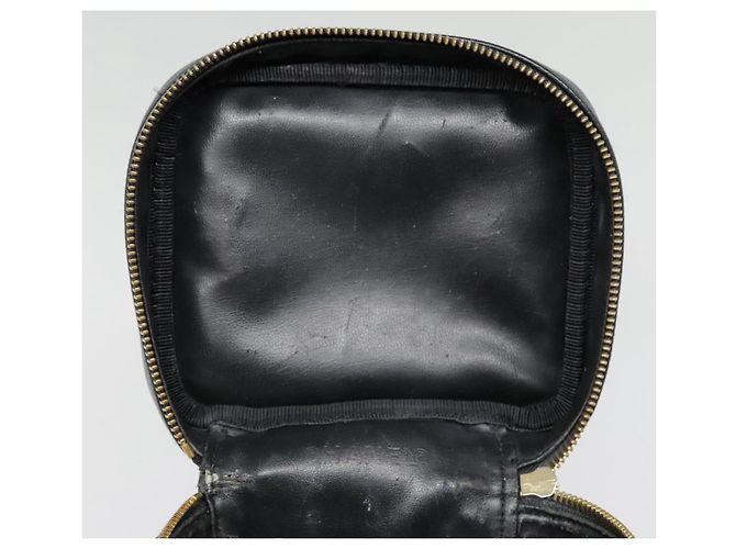 Vanity Pochette da trucco CHANEL COCO Mark in pelle di vitello nera con CC dorato Auth yk14976 Nero D'oro - vista 16