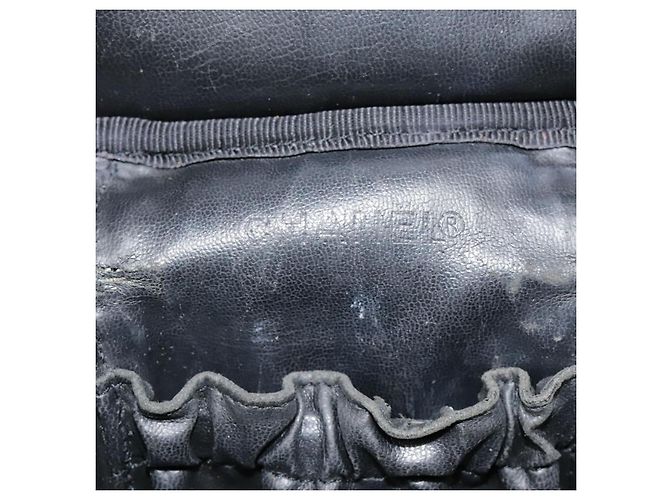 Vanity Pochette da trucco CHANEL COCO Mark in pelle di vitello nera con CC dorato Auth yk14976 Nero D'oro - vista 18