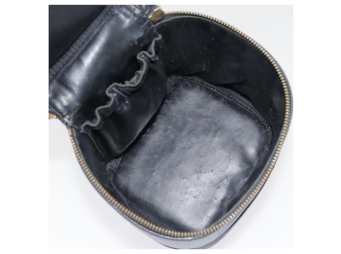 Vanity Pochette da trucco CHANEL COCO Mark in pelle di vitello nera con CC dorato Auth yk14976 Nero D'oro - vista 19