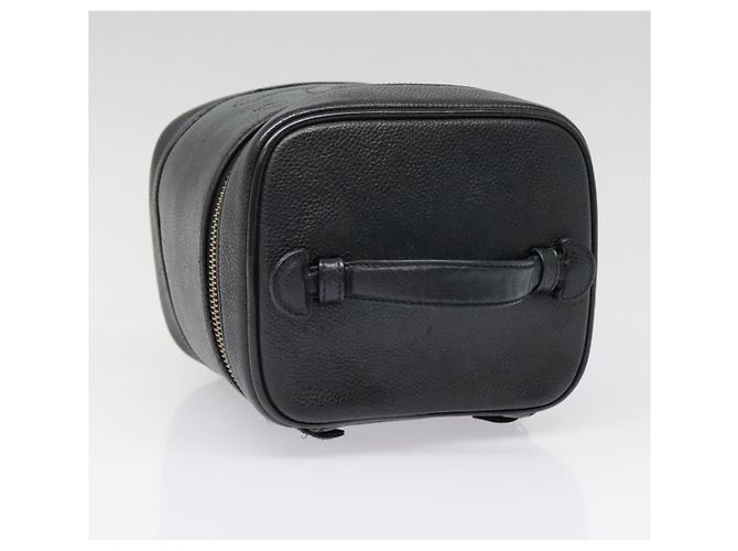 Vanity Pochette da trucco CHANEL COCO Mark in pelle di vitello nera con CC dorato Auth yk14976 Nero D'oro - vista 6