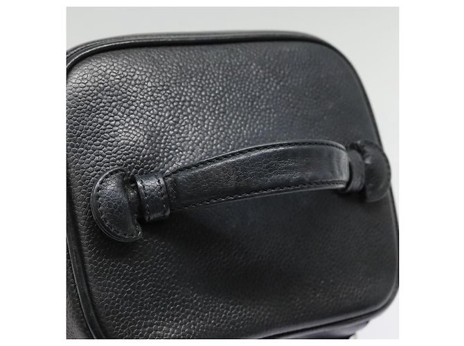 Vanity Pochette da trucco CHANEL COCO Mark in pelle di vitello nera con CC dorato Auth yk14976 Nero D'oro - vista 7