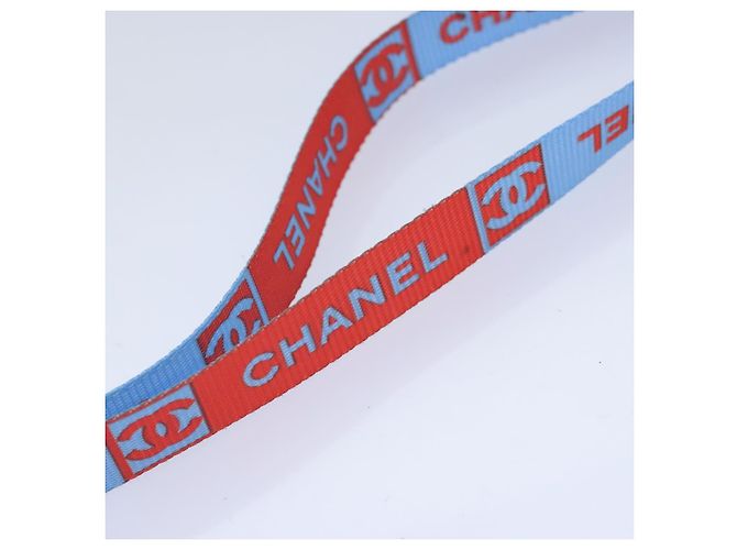 Cinturino in nylon blu argento CHANEL CC Auth yk15223 - vista 4