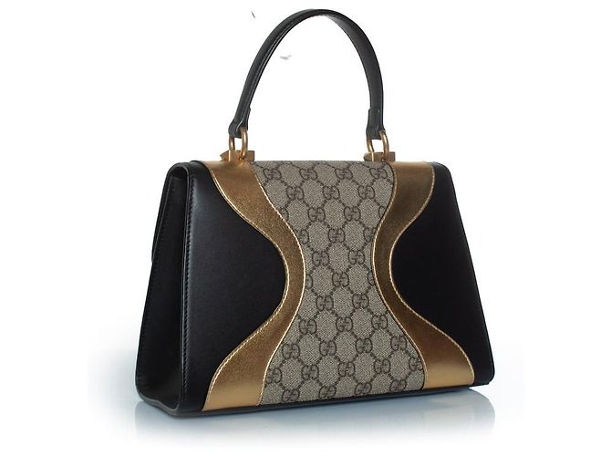 Borsa a mano Osiride con monogramma Gucci, Supreme Marrone Nero D'oro - vista 3