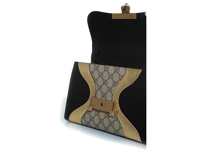 Borsa a mano Osiride con monogramma Gucci, Supreme Marrone Nero D'oro - vista 6