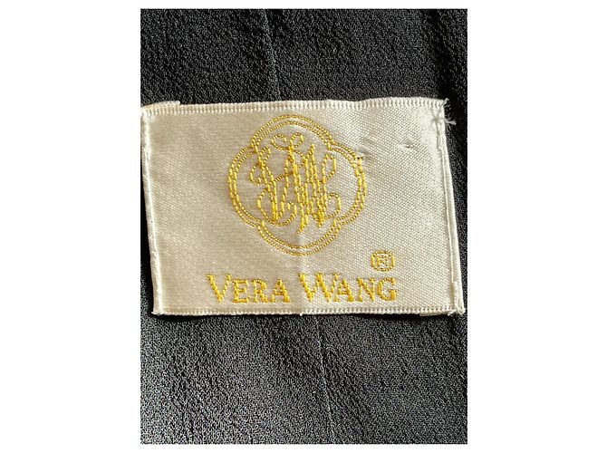 Vera Wang Asymmetrisches Abendkleid mit geraffter Taille Schwarz - Ansicht 2