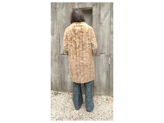 Autre Marque Abrigo de piel beige - vista 2