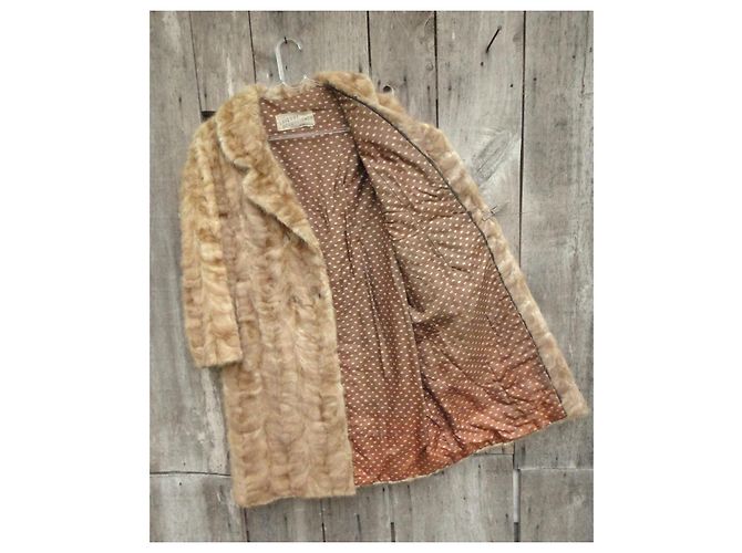 Autre Marque Abrigo de piel beige - vista 6