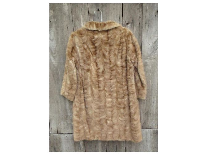Autre Marque Abrigo de piel beige - vista 7