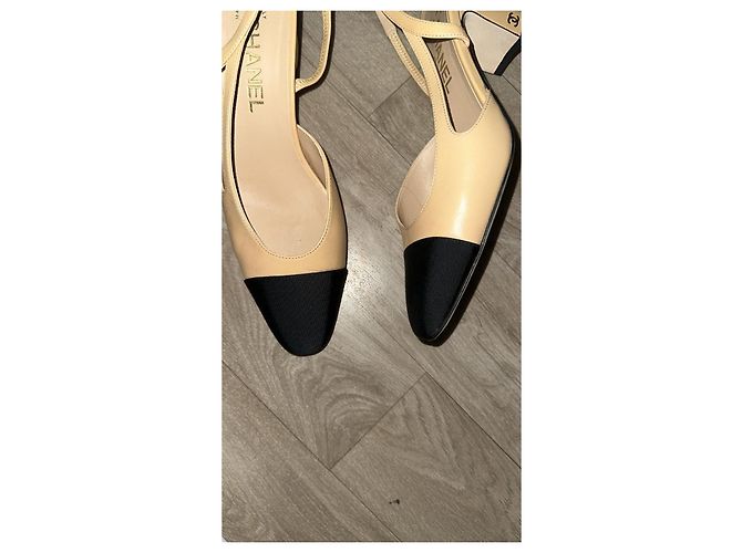Chanel Slingback Pumps Beige Leder 39 - Ansicht 2