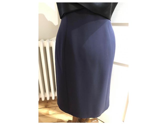 Abito Dior in satin nero e crêpe di seta blu navy - vista 6