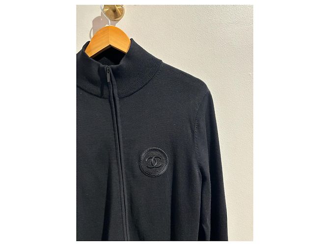 CHANEL Strickwaren T.International S Wolle Schwarz - Ansicht 2