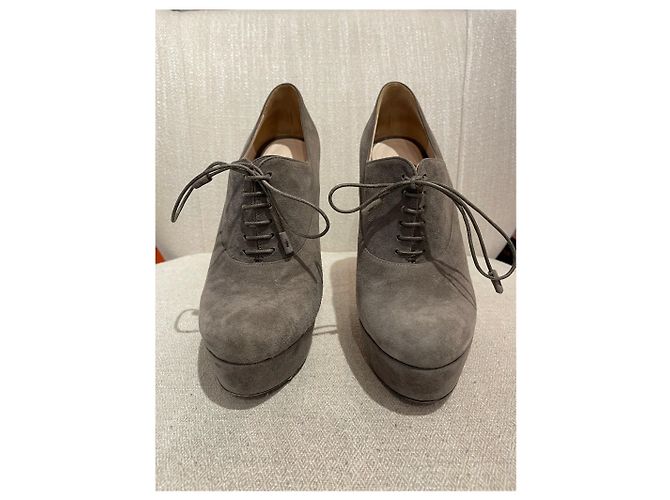 PRADA Stivaletti T.EU 39 Camoscio Grigio - vista 3