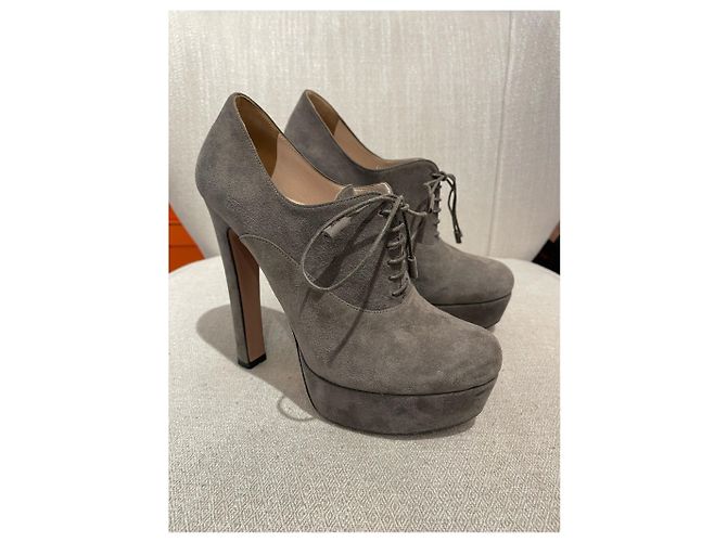 PRADA Stivaletti T.EU 39 Camoscio Grigio - vista 4