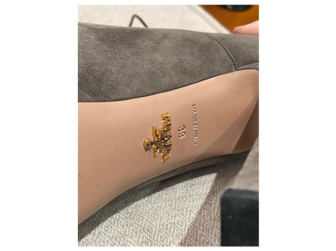 PRADA Stivaletti T.EU 39 Camoscio Grigio - vista 6