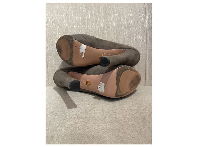 PRADA Stivaletti T.EU 39 Camoscio Grigio - vista 7