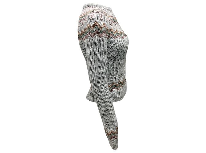 Suéter de punto Fairisle metálico azul claro Valentino - vista 2