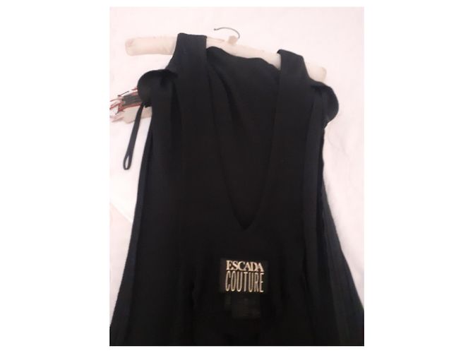 Escada Couture Abendkleid aus Wolle Schwarz - Ansicht 2