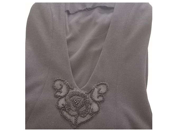 Escada Couture Abendkleid aus Wolle Schwarz - Ansicht 4