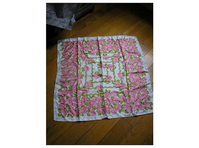 Christian Dior Seidentwill-Tuch, Art-Déco-Rosen. Pink - Ansicht 3
