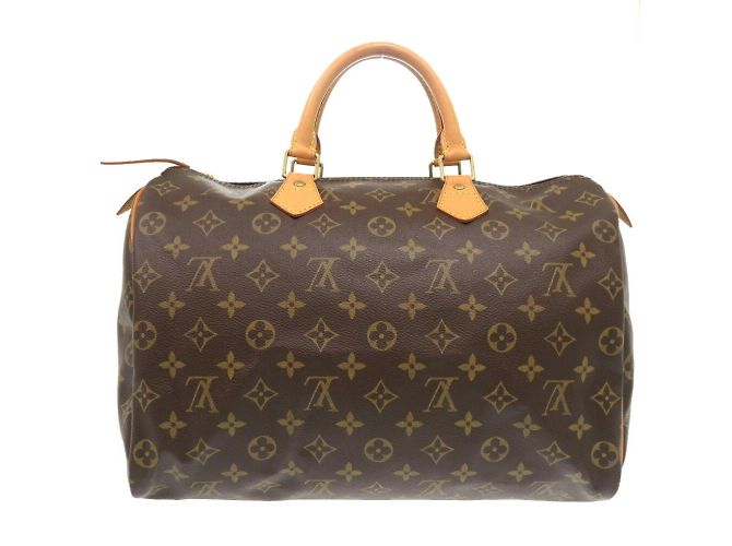 Borsa Louis Vuitton Speedy 35 Monogram Marrone - vista 3