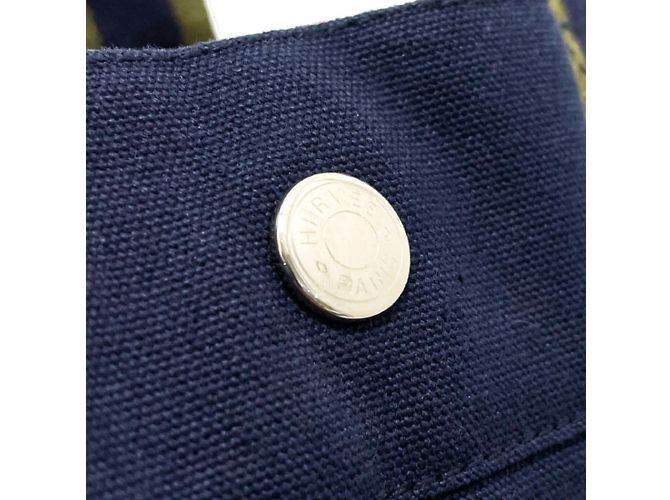 Hermès Borsa Tote Fourre Tout Hermes Verde Cachi Blu navy - vista 5