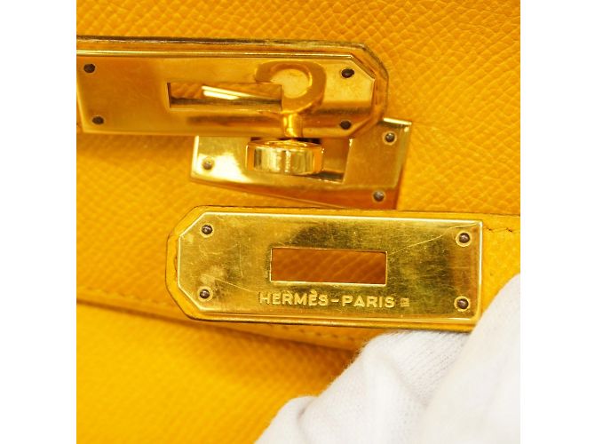 Hermès Borsa Hermes Kelly 32 in Giallo - vista 10