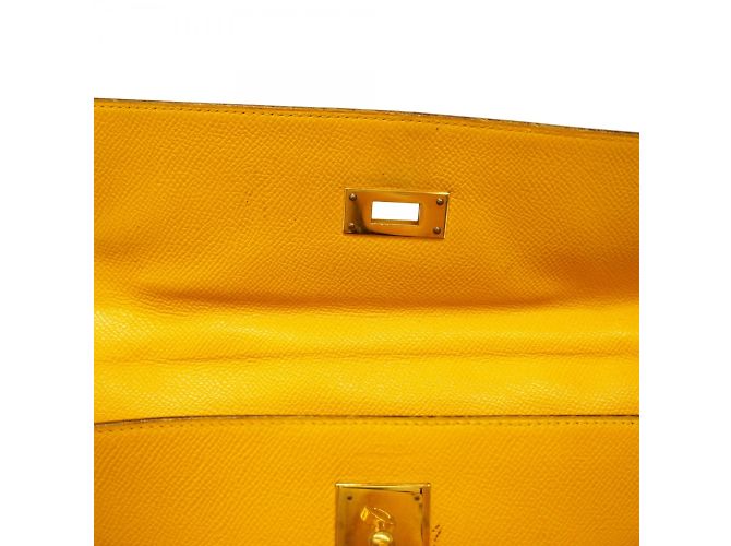 Hermès Borsa Hermes Kelly 32 in Giallo - vista 18