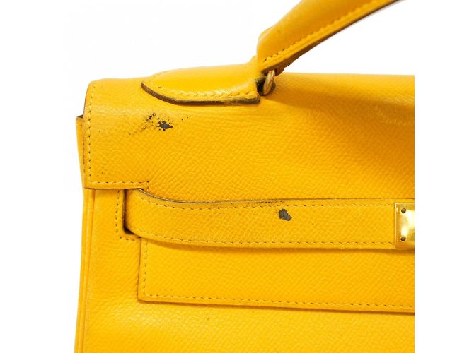 Hermès Borsa Hermes Kelly 32 in Giallo - vista 19