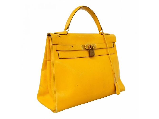 Hermès Borsa Hermes Kelly 32 in Giallo - vista 2