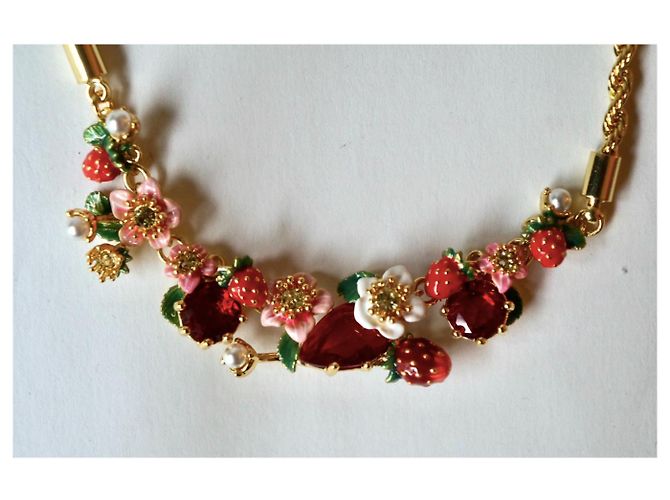 Les Nereides Collana choker con fiori e fragole Rosso - vista 2