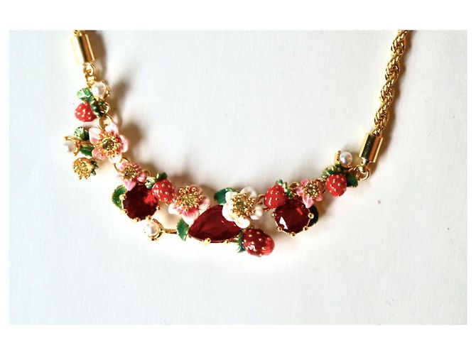 Les Nereides Collana choker con fiori e fragole Rosso - vista 3