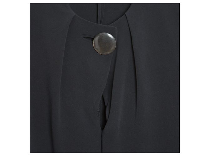 Balenciaga 2015 Top FR38 Blusa de Crepé de Seda Negra Doblada UK10 US8 Alexander Wang - vista 2