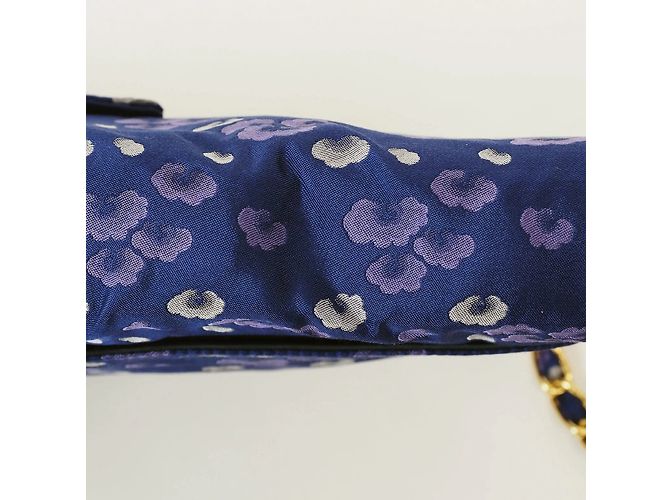 Borsa a spalla in nylon Prada con catena Blu navy - vista 7
