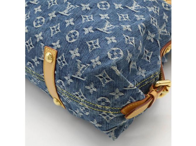 Borsa tote GM in denim Monogram Louis Vuitton Blu - vista 4
