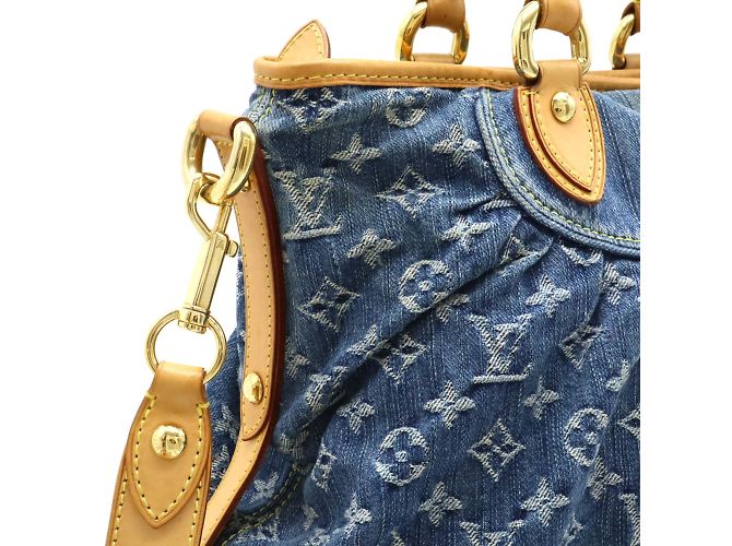 Borsa tote GM in denim Monogram Louis Vuitton Blu - vista 7