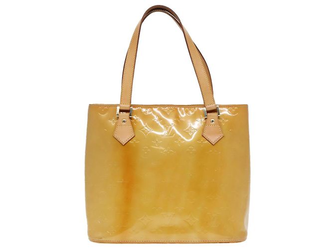 LOUIS VUITTON Borsa a Mano Houston Monogram Vernis Beige M91004 LV Auth 90153 - vista 13