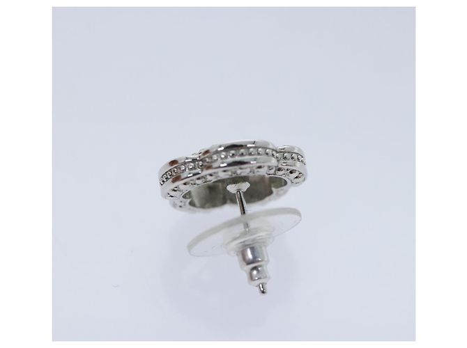 Orecchini CHANEL Camelia in metallo argento CC Auth 89077 - vista 10