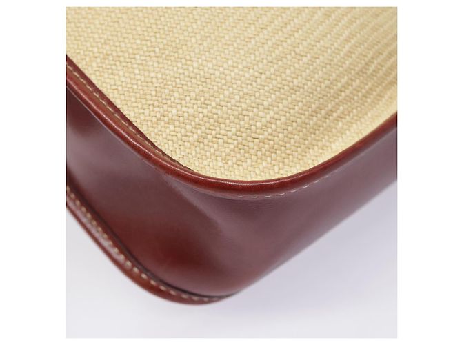 Hermès HERMES Borsa a Spalla Vespa PM Paglia Beige Oro Auth yk14938 D'oro - vista 12