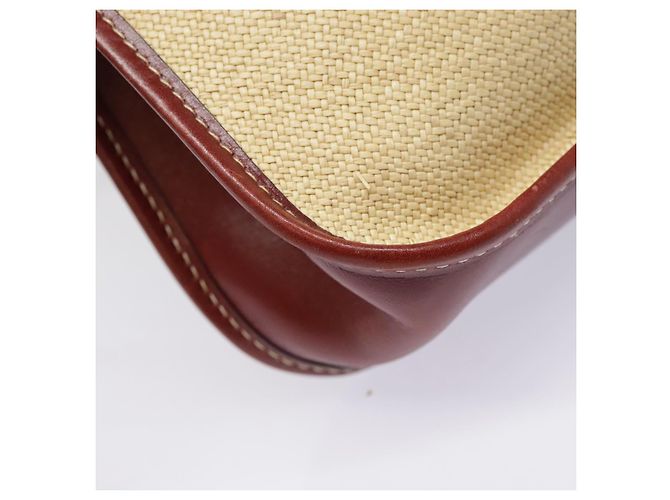 Hermès HERMES Borsa a Spalla Vespa PM Paglia Beige Oro Auth yk14938 D'oro - vista 14