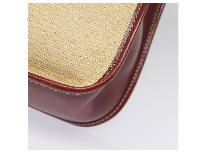 Hermès HERMES Borsa a Spalla Vespa PM Paglia Beige Oro Auth yk14938 D'oro - vista 15