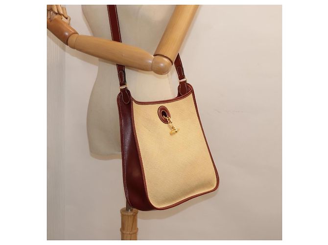 Hermès HERMES Borsa a Spalla Vespa PM Paglia Beige Oro Auth yk14938 D'oro - vista 22