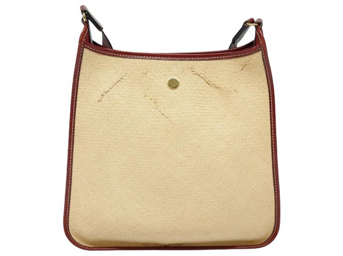 Hermès HERMES Borsa a Spalla Vespa PM Paglia Beige Oro Auth yk14938 D'oro - vista 3