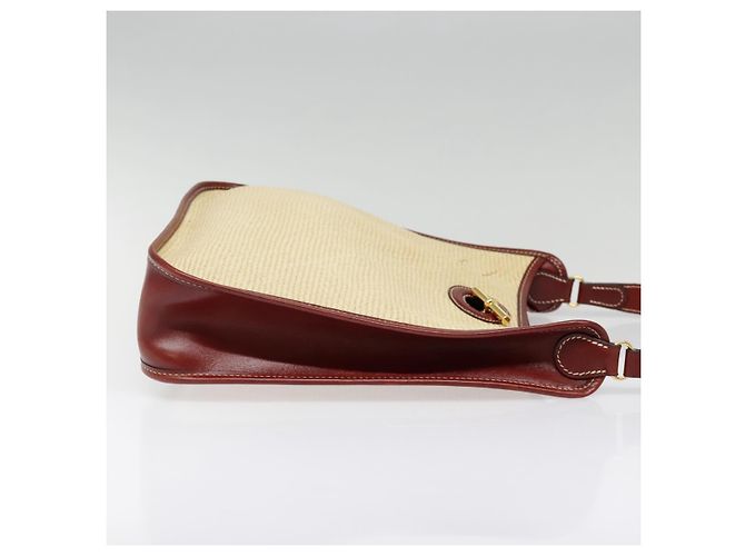 Hermès HERMES Borsa a Spalla Vespa PM Paglia Beige Oro Auth yk14938 D'oro - vista 7